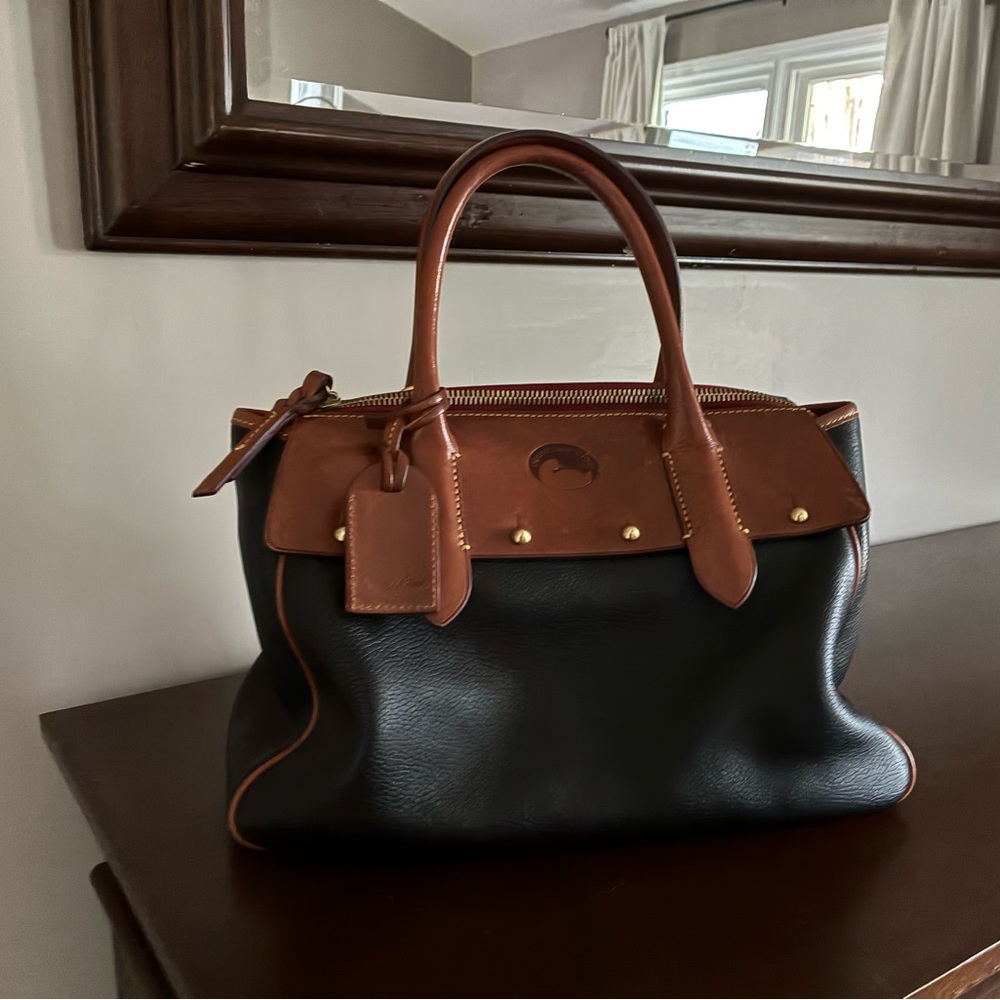 Dooney & Bourke Black and Brown Satchel